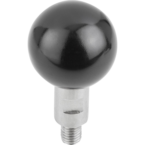 Ball Grip Revolving D1=25 D=M06X11 Thermoset, Comp:Stainless Steel